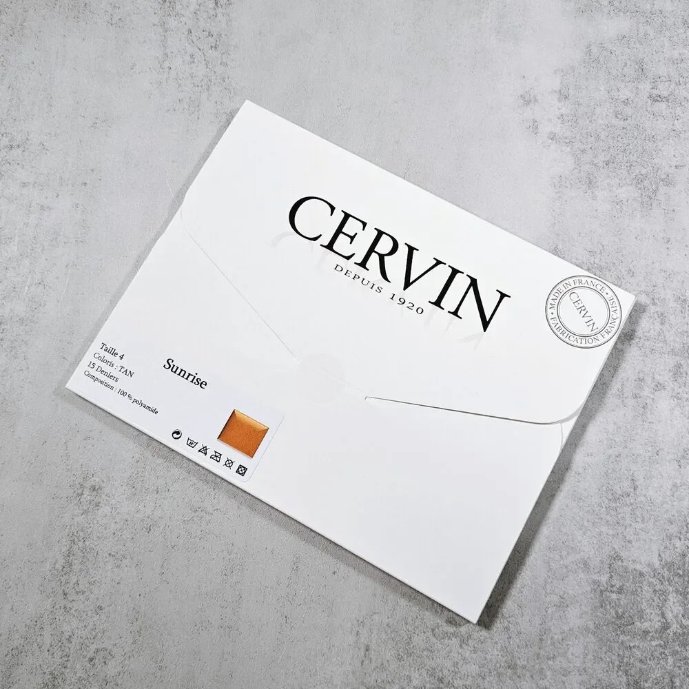 Cervin Sunrise RHT Sheer Nylon Luxury Stockings, Tan, Size 4